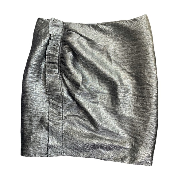 IRO PARIS Frisus Metallic Silver Mini Skirt size 40 eu - Picture 4 of 10